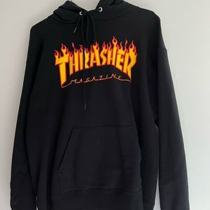 THRASHER FLAME LOGO BLACK HOODIE
